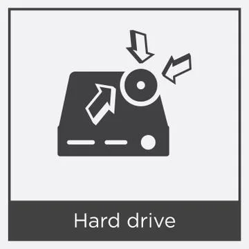 Hard drive icon isolated on white background Free Stock Illustration