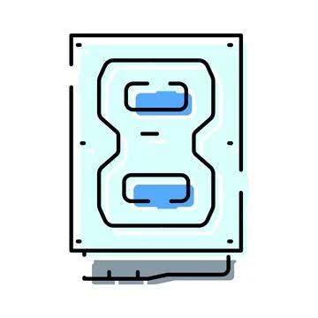 Hard drive icon representing digital data storage technology Stock Illustration