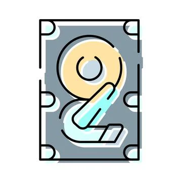 Hard drive icon representing digital data storage and memory イラスト素材