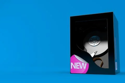 Hard drive inside box Stock Illustration