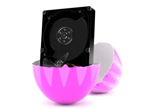 Hard drive inside easter egg Stock Illustration