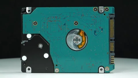 Hard drive. Internal laptop hard drive stores important digital data Stock Footage 334002350