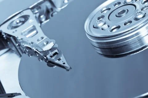 Hard drive internals Stock Photos