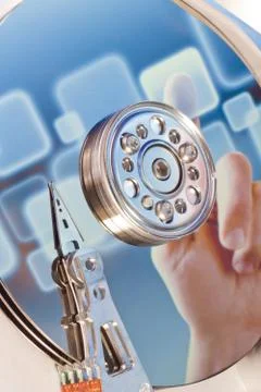Hard drive internals Stock Photos