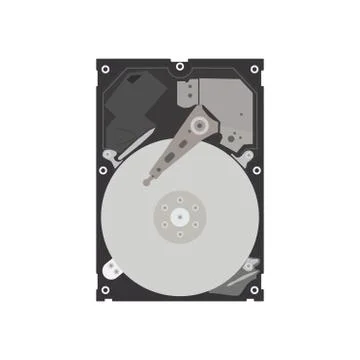 Hard drive isolated on white background Stock Illustration