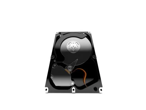 Hard drive in low angle Stock Illustration