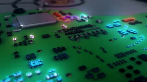 Hard Drive Microchips Close Up 4k Stock Footage 146727464