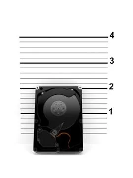 Hard drive with mugshot Stock Illustration