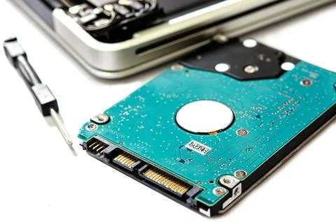 Hard drive notebook computers. Stock Photos
