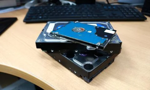 The hard drive is one of the computer hardware devices that are on the CPU Stock Photos