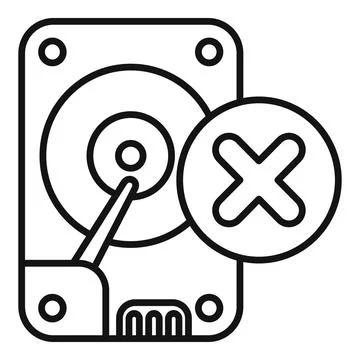 Hard drive is showing error message, data loss concept Stock Illustration