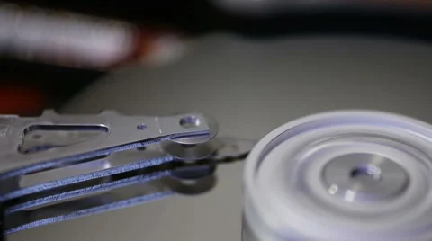 Hard Drive Spin Up and Down Slow Motion Stock Footage 56929769