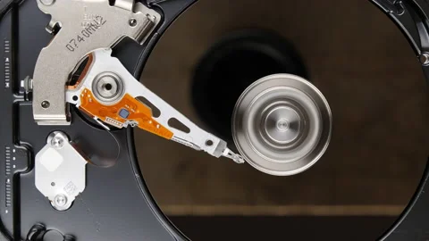 Hard drive stops, top view Stock Footage 196308239