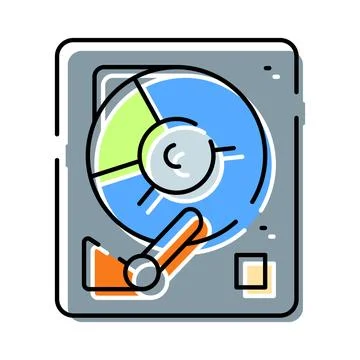 Hard drive storage device for digital information technology Stock Illustration