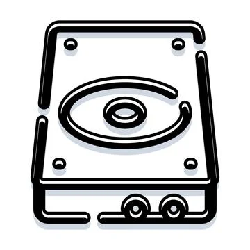 Hard drive storage device icon illustrating data backup Stock Illustration