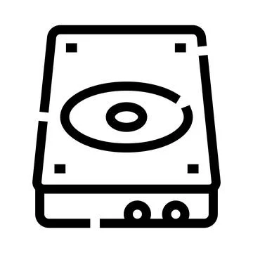 Hard drive storage device outlining computer technology concept Stock Illustration