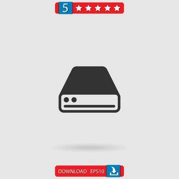 Hard drive vector icon Stock Illustration