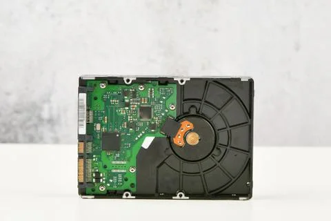 Hard drive on a white background. Computer hard drive on a white background.  Stock Photos