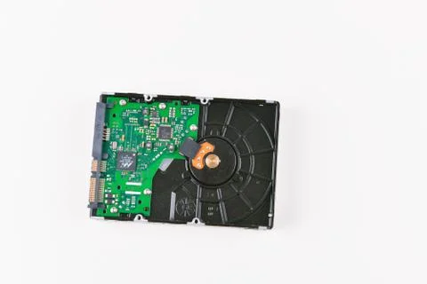 Hard drive on a white background. Computer hard drive on a white background.  Stock Photos