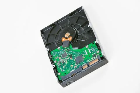 Hard drive on a white background. Computer hard drive on a white background.  Stock Photos