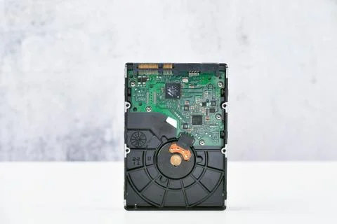 Hard drive on a white background. Computer hard drive on a white background.  Stock Photos