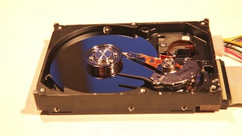Hard drive working. Inside computer hard disk Stock Footage 74801969