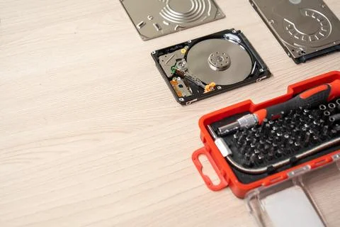 Hard Drive, Working, Reparing, Writing, Reading. Stock Photos