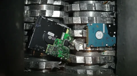 Hard drives destruction Stock-Footage 34412285