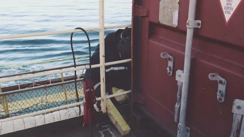 Hard electric welding work on Natig Aliev tanker board Stock-Footage 130994283