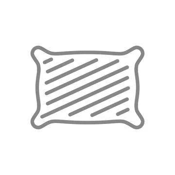Hard flat memory foam pillow line icon. Orthopedic pillow symbol. Vector Stock Illustration