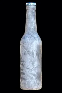 Hard Frozen Solid Ice Bottle. Stock Illustration