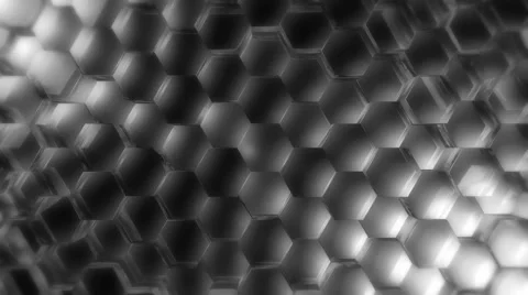 Hard grayscale hexagon Stock-Footage 46979308