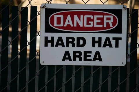 Hard Hat Area Sign Stock Photos