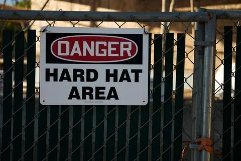 Hard Hat Area Sign Stock Photos