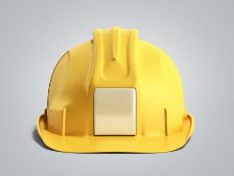 Hard hat background Construction tools 3d render on grey background Stock Illustration
