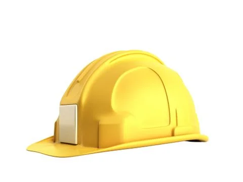 Hard hat background Construction tools 3d render on white no shadow Illustrazione stock