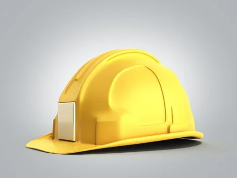Hard hat background Construction tools 3d render on grey gradient Stock Illustration
