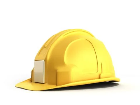 Hard hat background Construction tools 3d render on white Stock Illustration