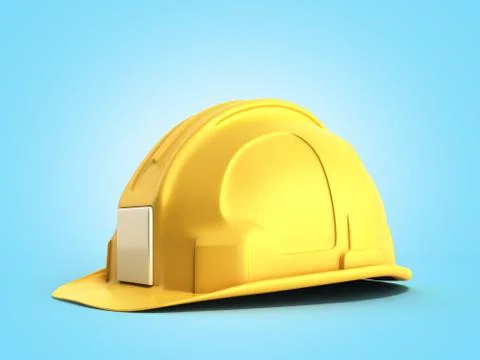 Hard hat background Construction tools 3d render on blue gradient 스톡 일러스트