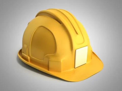 Hard hat background Construction tools 3d render on grey gradient 스톡 일러스트