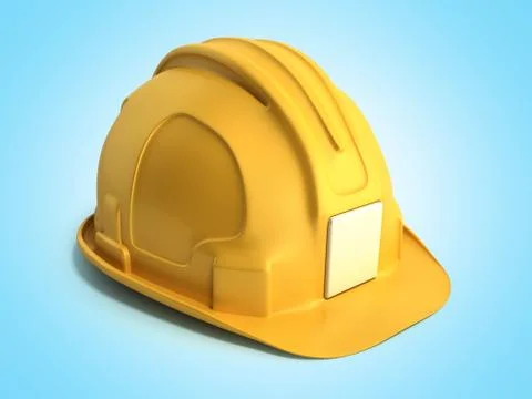 Hard hat background Construction tools 3d render on blue gradient 스톡 일러스트