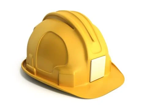 Hard hat background Construction tools 3d render on white Stock Illustration