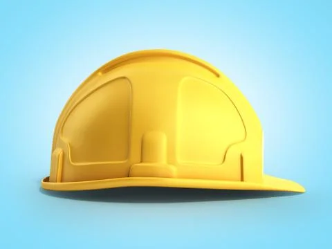 Hard hat background Construction tools 3d render on blue gradient Illustrazione stock