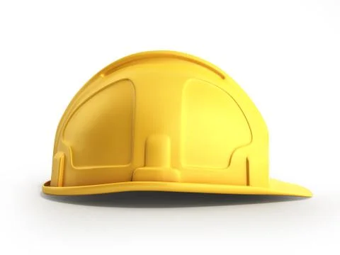 Hard hat background Construction tools 3d render on white Stock Illustration