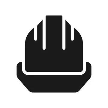 Hard hat black glyph icon 스톡 일러스트