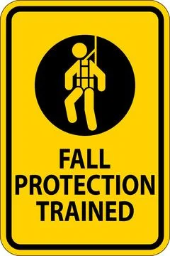 Hard Hat Decals, Fall Protection Trained Stock Illustration