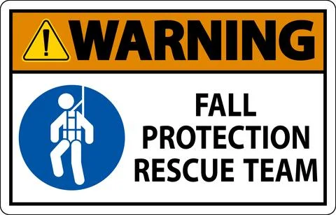 Hard Hat Decals, Warning Fall Protection Rescue Team 스톡 일러스트
