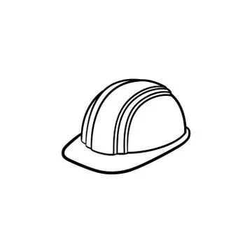 Hard hat hand drawn sketch icon. Stock Illustration