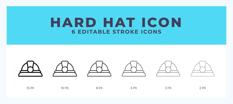 Hard hat icon illustration vector with editable stroke. Stock Illustration