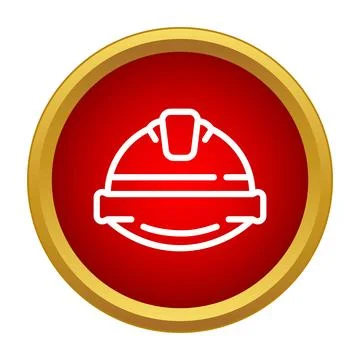 Hard hat icon symbolizing construction safety and protection Stock Illustration